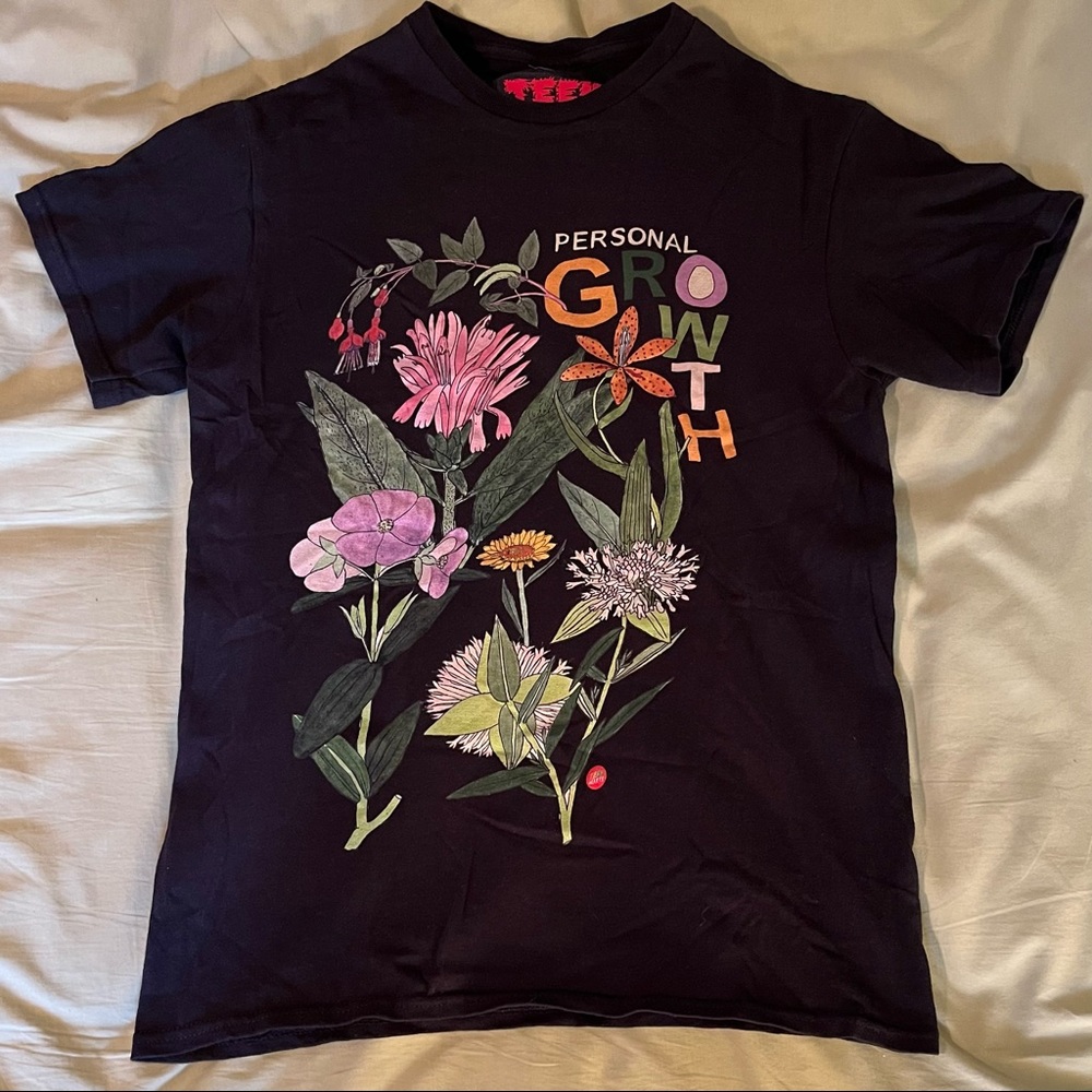 Teen Hearts Personal Growth floral tee.